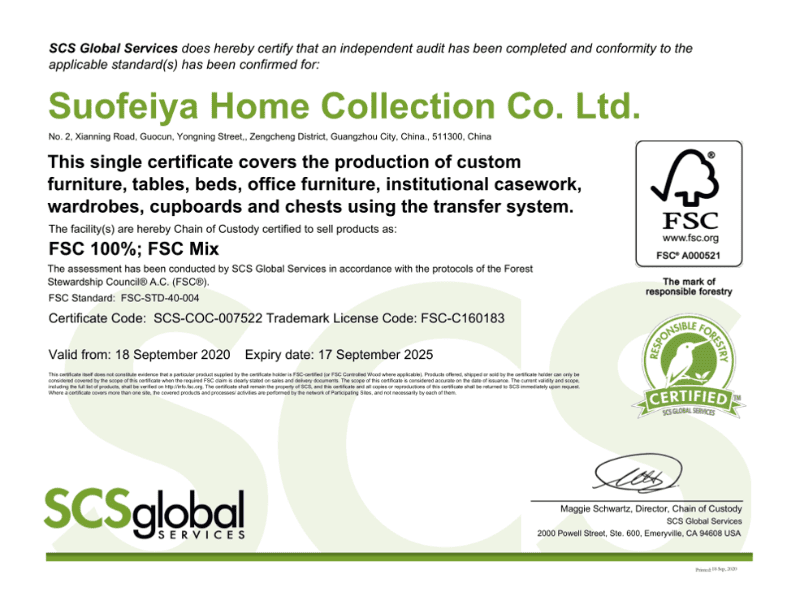 Chứng nhận đạt chuẩn FSC của Soféyia