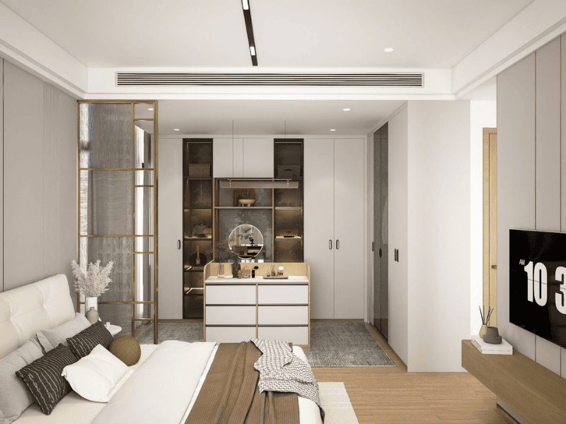 Thiết kế tủ âm tường kịch trần giúp tối ưu diện tích lưu trữ