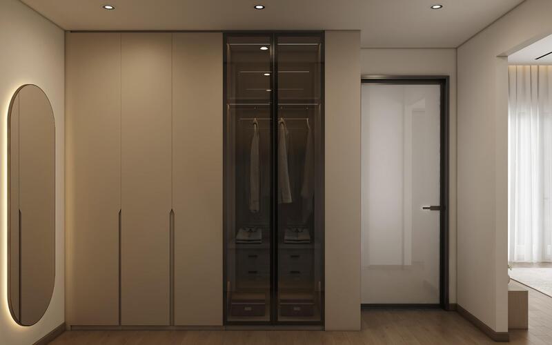 Khu vực phòng thay đồ riêng biệt ngay trong phòng ngủ