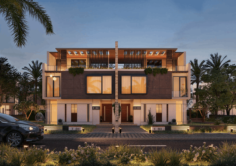 Biệt thự song lập với Gam màu trung tính