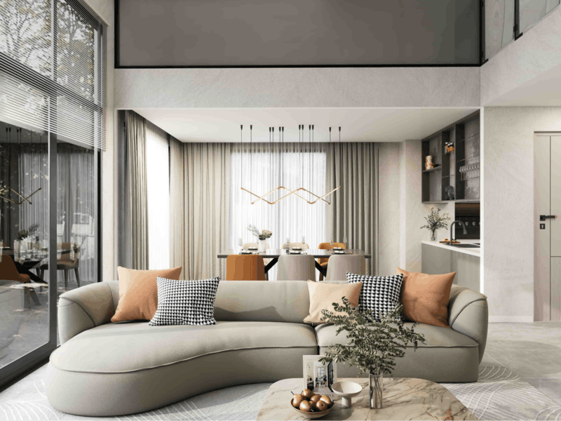 Phong cách nội thất hiện đại với gam chủ đạo xám