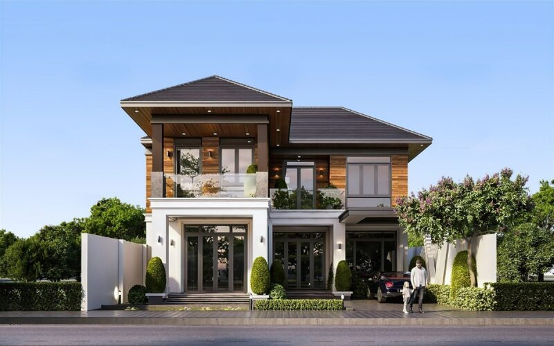 nhà biệt thự hiện đại 2 tầng