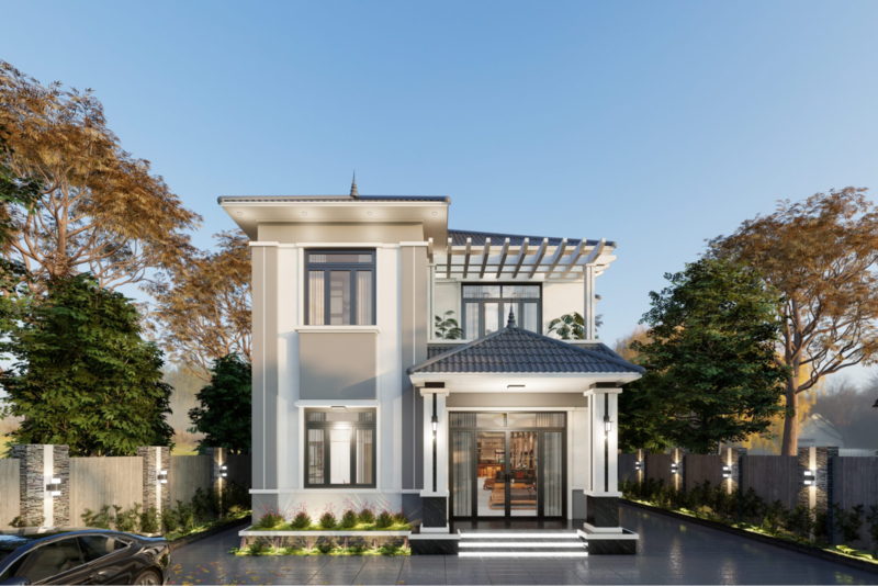 mẫu thiết kế biệt thự 2 tầng hiện đại