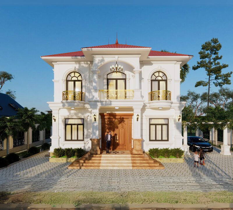 nhà biệt thự hiện đại 2 tầng