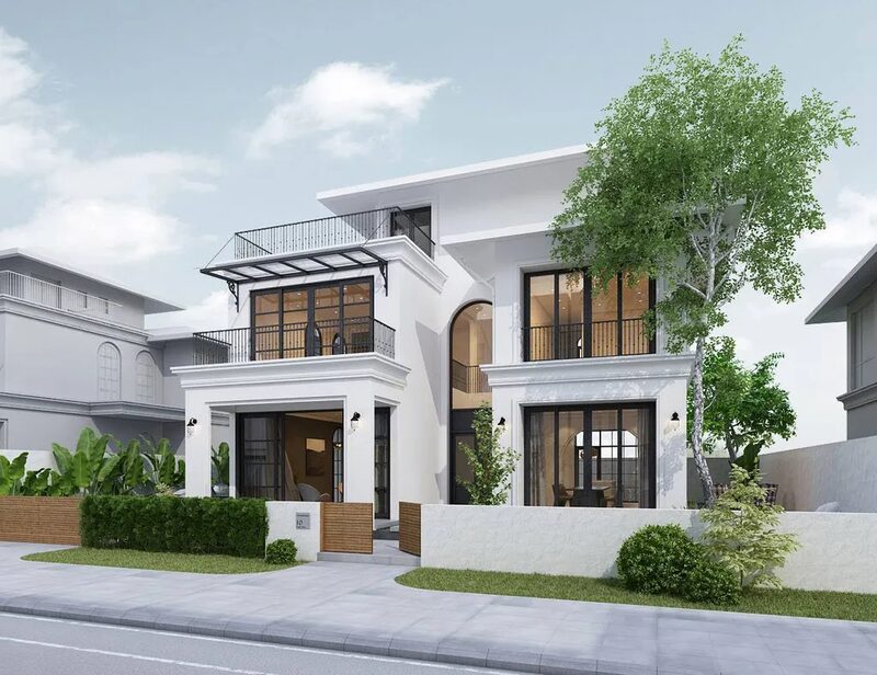 mẫu thiết kế biệt thự 2 tầng hiện đại