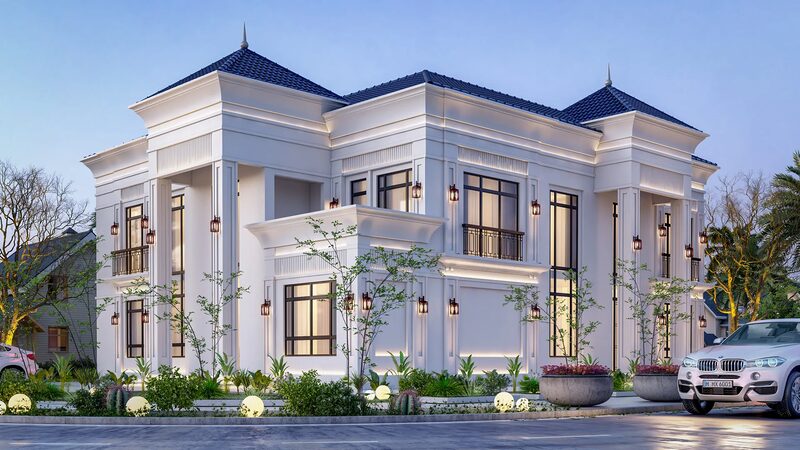 nhà biệt thự hiện đại 2 tầng