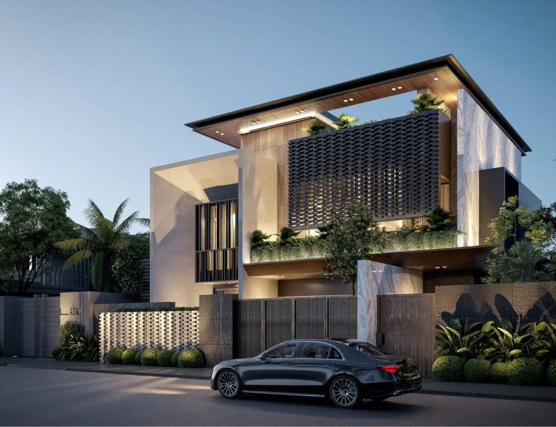 thiết kế biệt thự 6 phòng ngủ