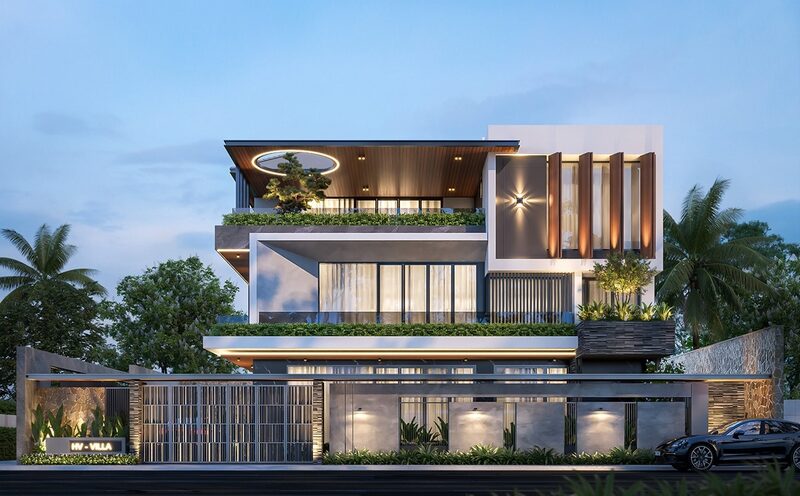 thiết kế biệt thự 6 phòng ngủ