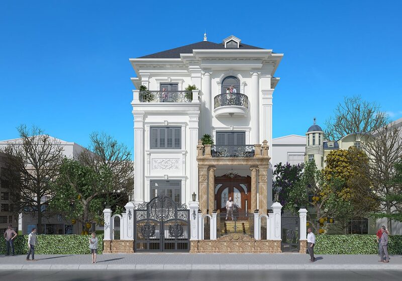 thiết kế biệt thự 6 phòng ngủ