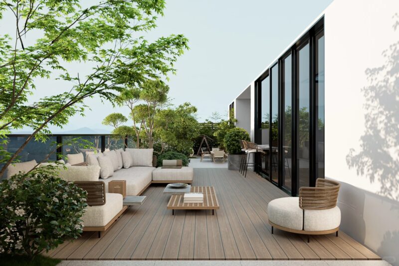 thiết kế sân thượng nhà phố