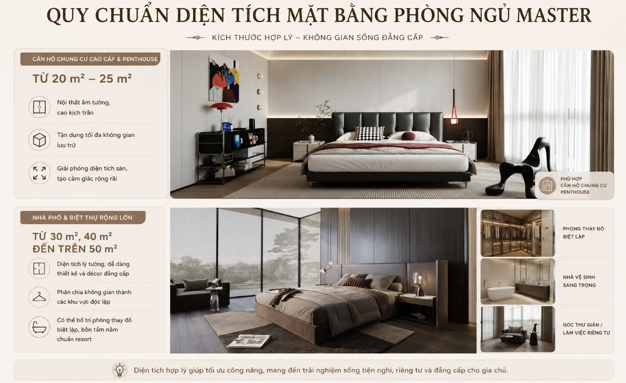 bố trí phòng ngủ master