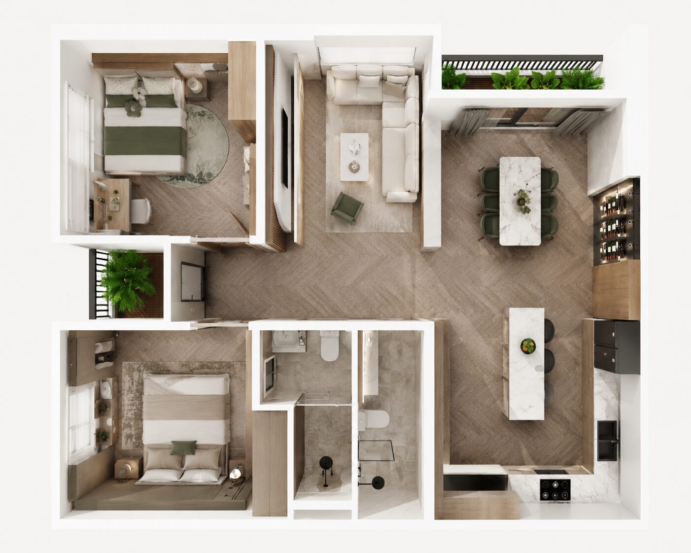 thiết kế nội thất chung cư 90m2