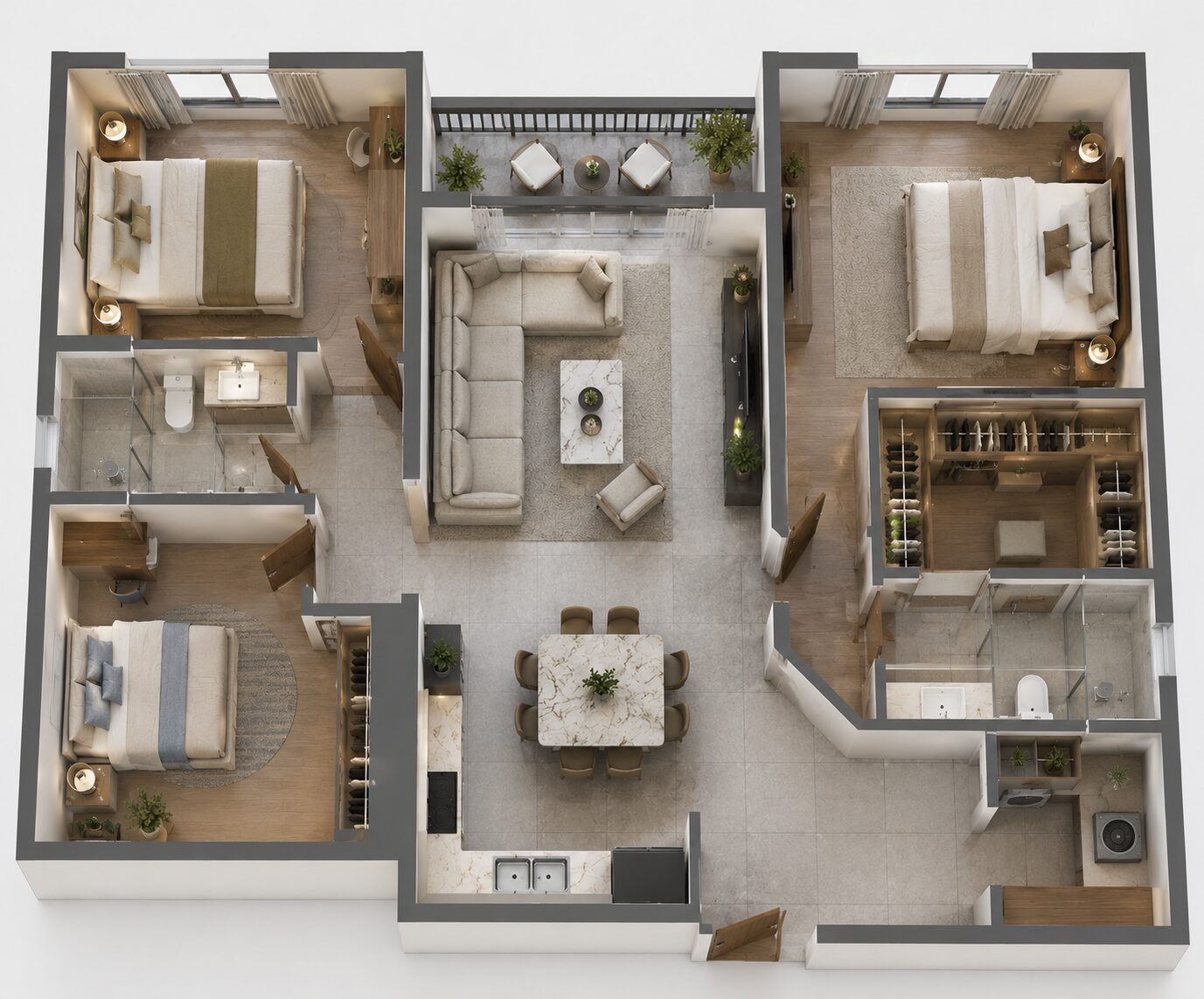 thiết kế nội thất chung cư 90m2
