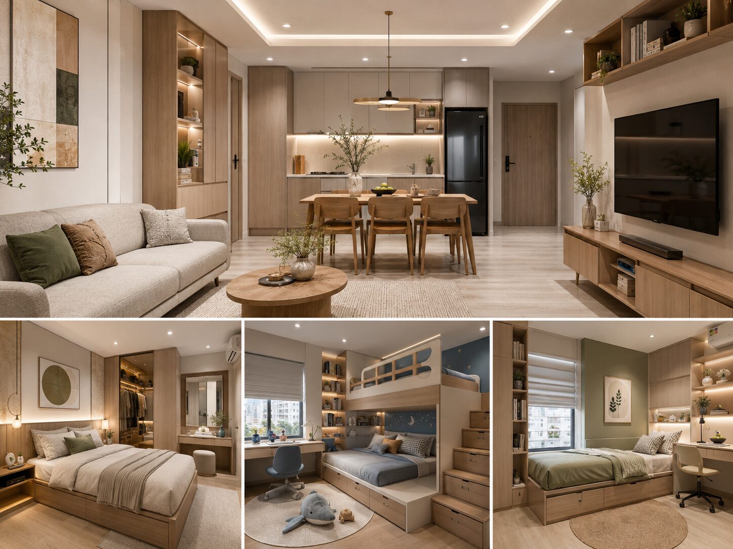 thiết kế nội thất nhà chung cư 80m2