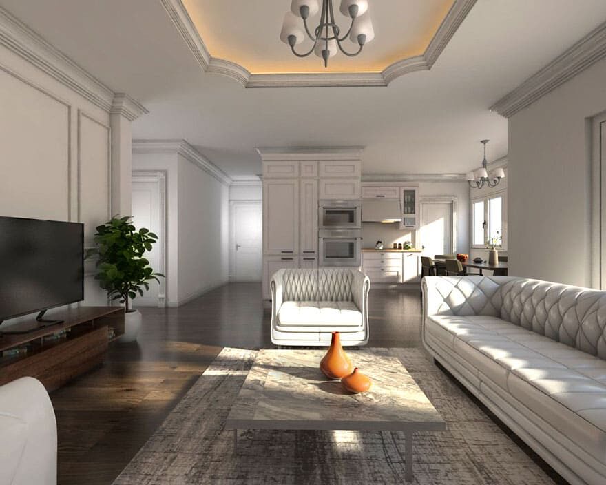 thiết kế nội thất nhà phố tân cổ điển