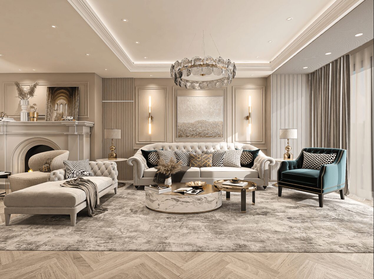 thiết kế nội thất nhà phố tân cổ điển
