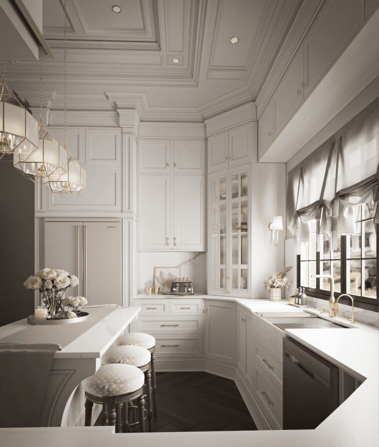 thiết kế nội thất nhà phố tân cổ điển