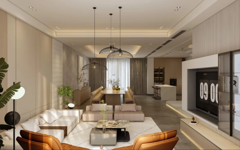 phòng khách liền bếp