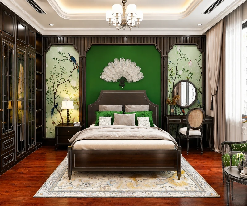 phòng ngủ phong cách đông dương