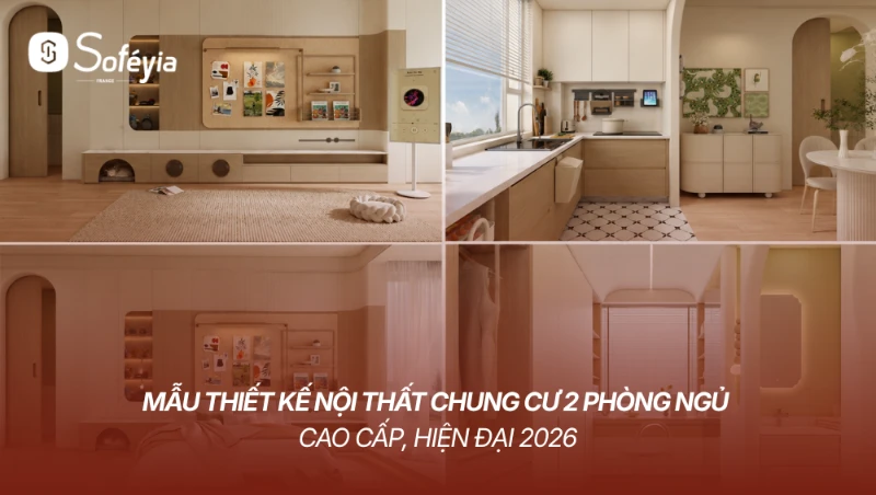 thiết kế nội thất chung cư 2 phòng ngủ