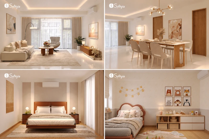 thiết kế nội thất căn hộ 2 phòng ngủ