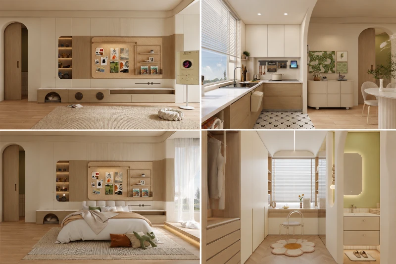 thiết kế nội thất chung cư 2 phòng ngủ