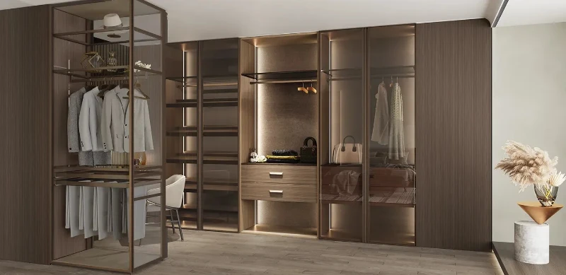 mẫu thiết kế tủ quần áo âm tường