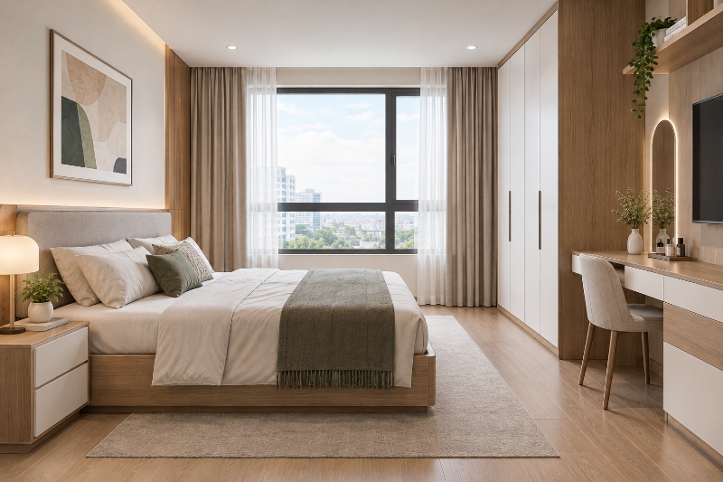 Cách tính diện tích phòng ngủ hình chữ nhật