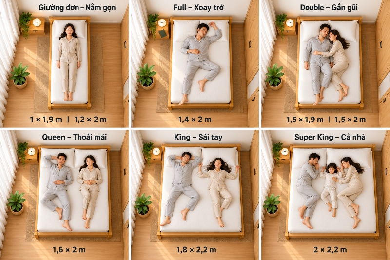 Lựa chọn giường theo thói quen và sở thích khi ngủ