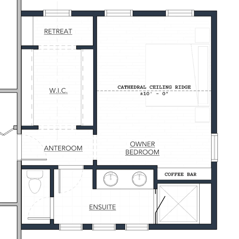 Mặt bằng phòng ngủ Master tiêu chuẩn có kích thước từ 20 - 40m2
