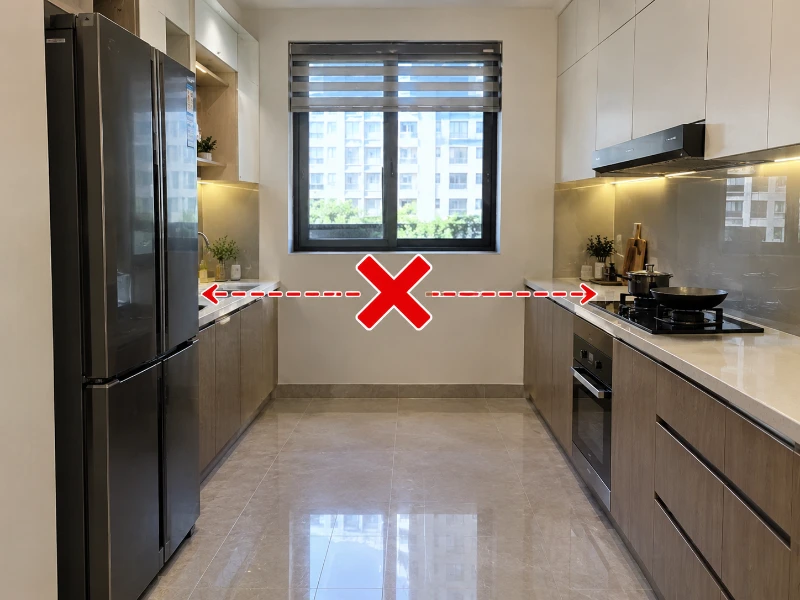 vị trí để tủ lạnh trong nhà bếp