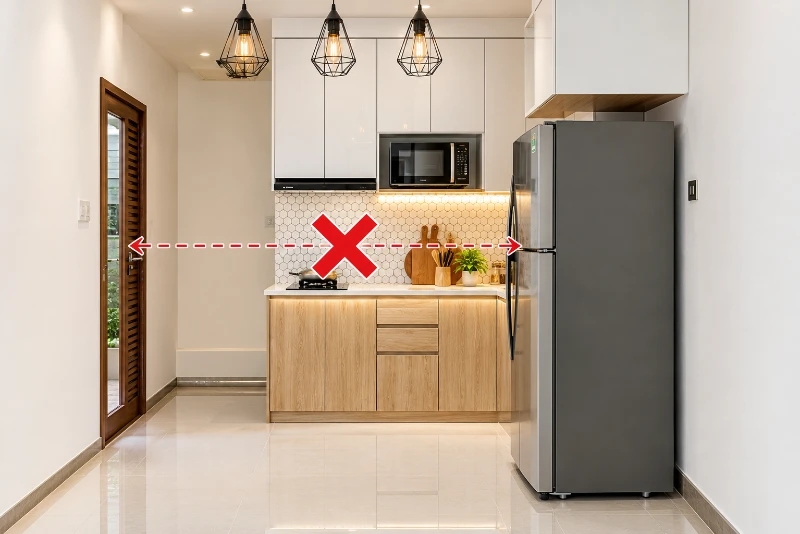 vị trí đặt tủ lạnh trong nhà bếp